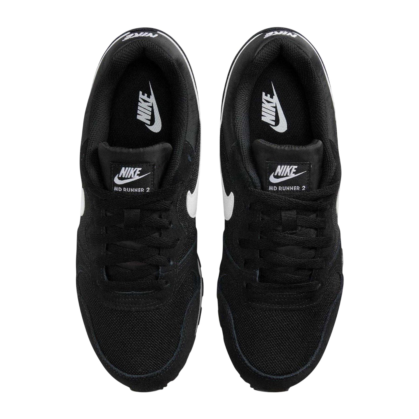 Black-White - Lifestyle - Nike Womens-Ladies MD Runner 2 Flat Trainers