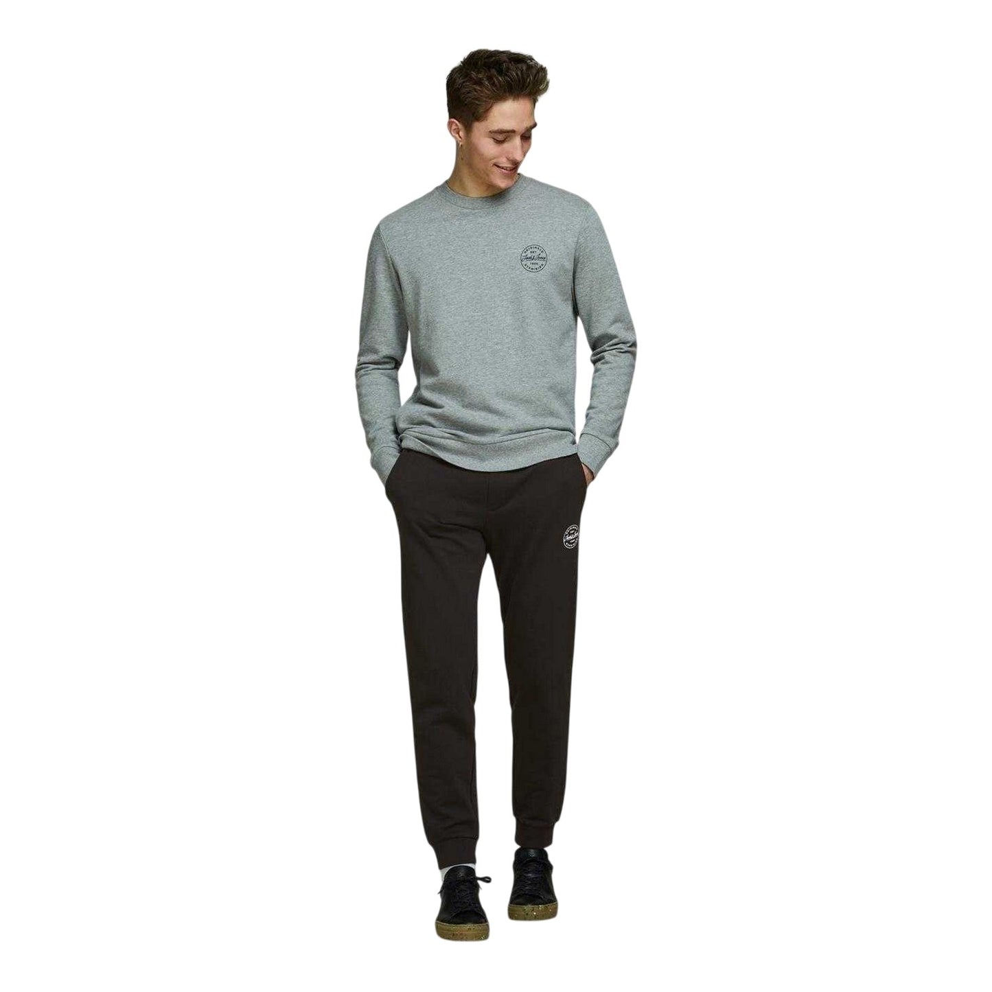 Black - Side - Jack And Jones Mens Gordon Shark Jogging Bottoms