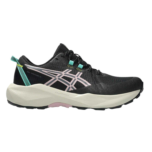 Black-Pink - Front - Asics Womens-Ladies Gel Venture 11 Running Trainers