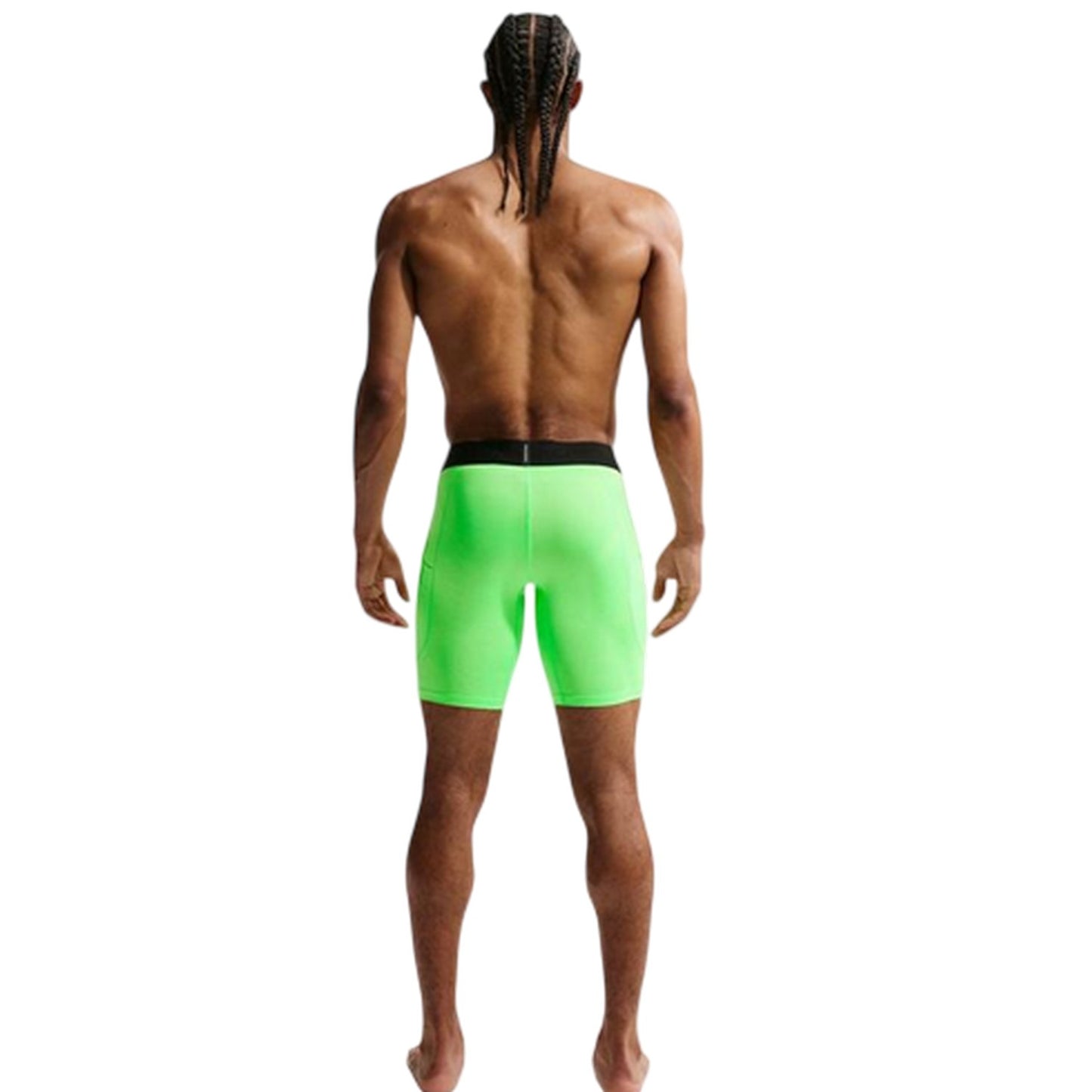 Lime Green - Close up - Nike Mens Pro Dri-FIT Compression Shorts
