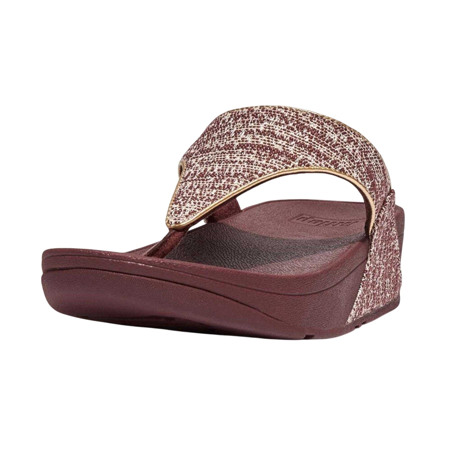 Brown - Lifestyle - FitFlop Womens-Ladies Lulu Shimmer Wave Toe Post Sandals