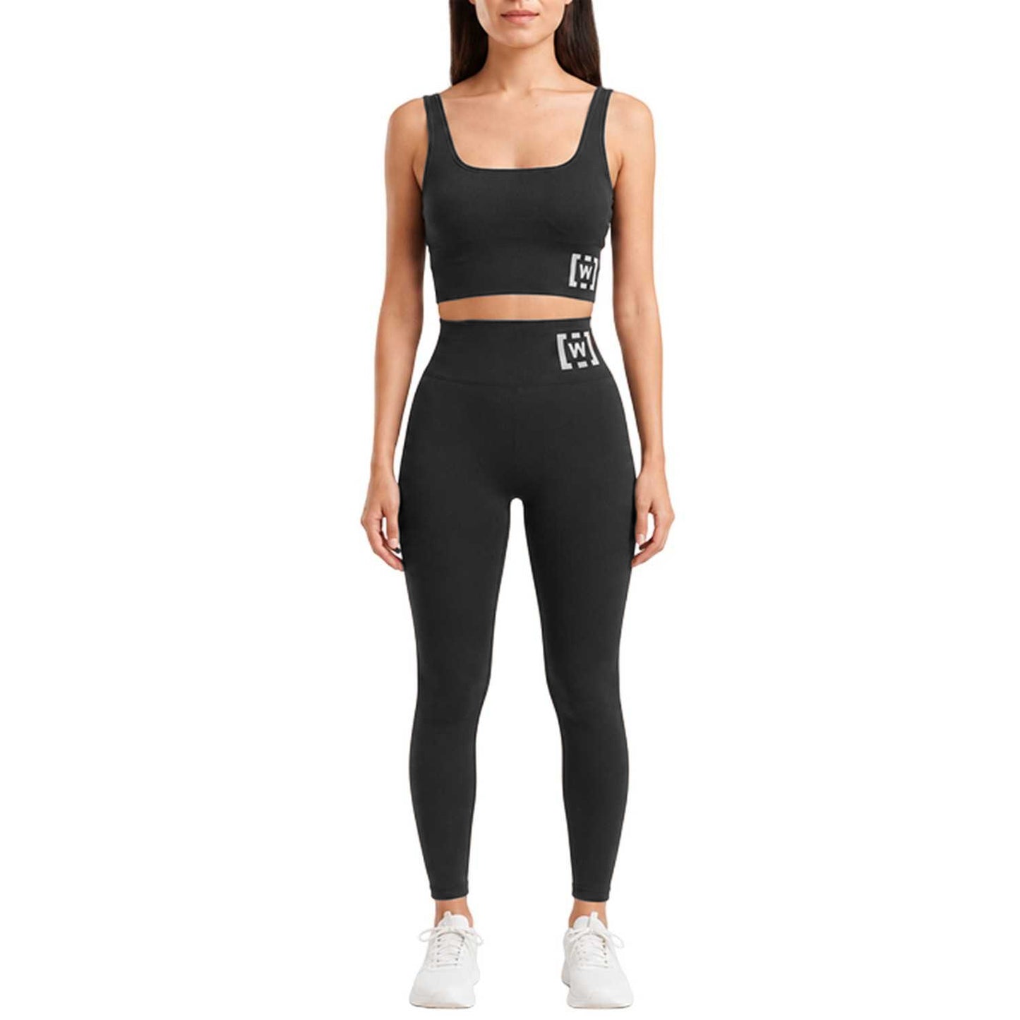 Black - Lifestyle - Wolf Womens-Ladies Cropped Sports Bra