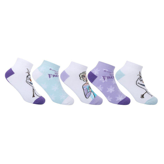 Frozen - Front - Frozen Childrens-Kids Trainer Socks (Pack of 5)