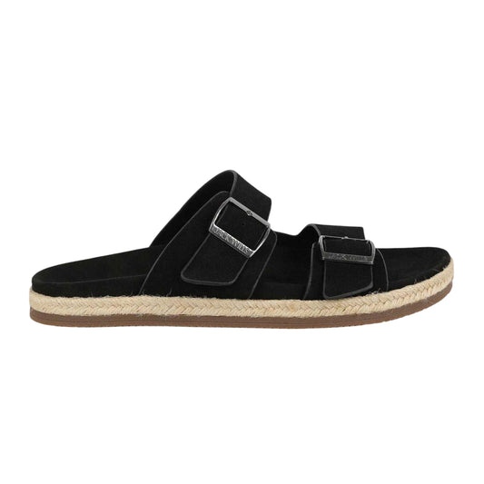 Black - Front - Jack Wills Mens Leather Slip-on Flat Sandals