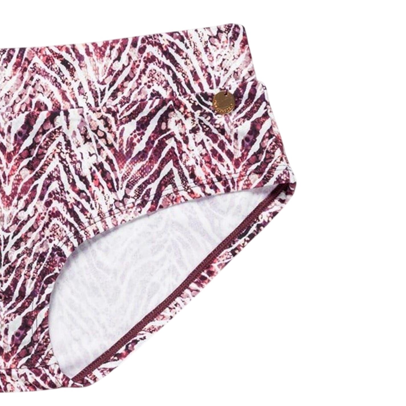 Pink - Side - Panos Emporio Womens-Ladies Animal Print Bikini Bottoms