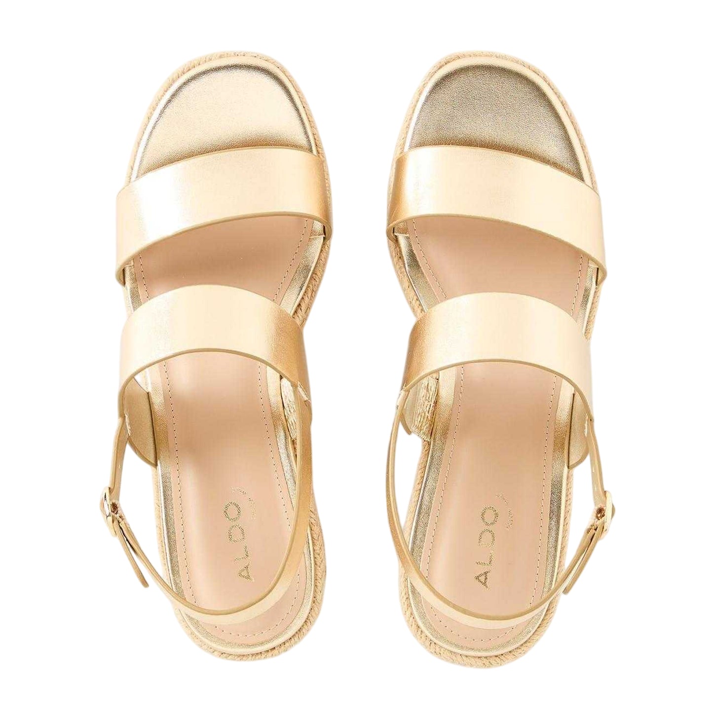 Champagne - Side - Aldo Womens-Ladies Keoni Wedge Sandals