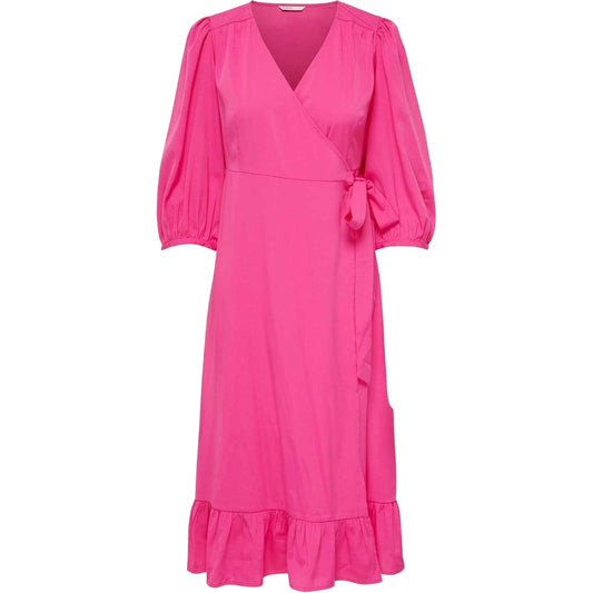 Fuchsia Purple - Front - Only Womens-Ladies Olivia Wrap Dress
