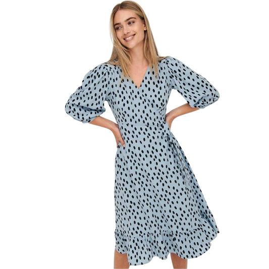 Blue Fog - Front - Only Womens-Ladies Regular Wrap Dress