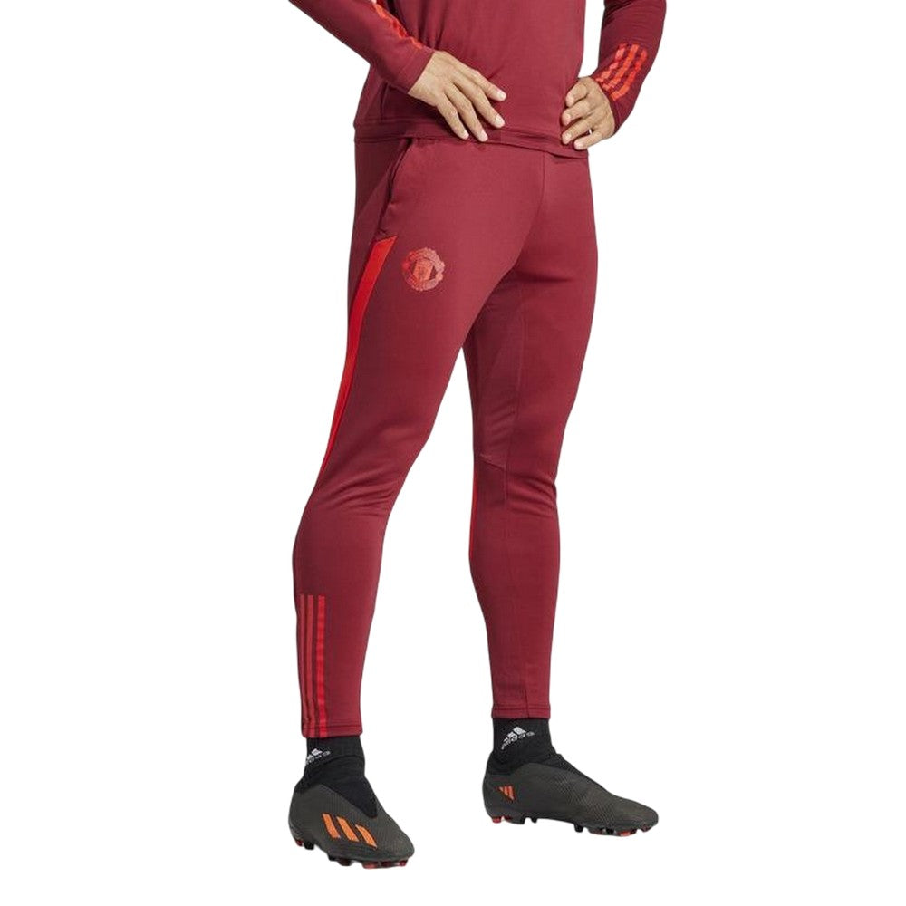 Red - Side - Adidas Mens 23-24 Manchester United FC Tracksuit Bottoms