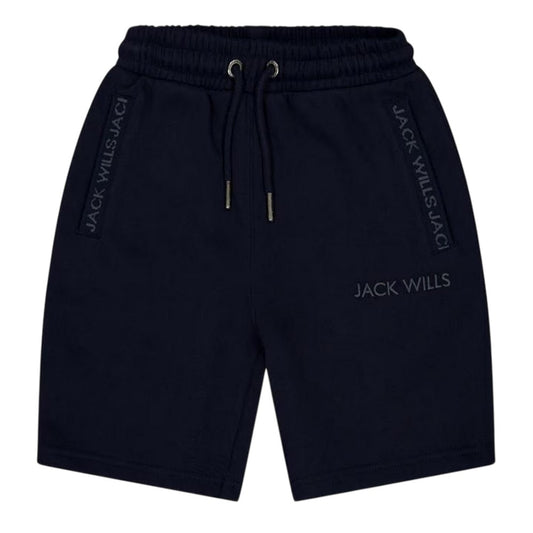 Navy - Front - Jack Wills Boys Jacquard Logo Shorts