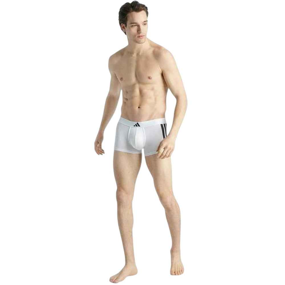Black-White - Side - Adidas Mens Stripe Cotton Boxer Shorts (Pack of 2)