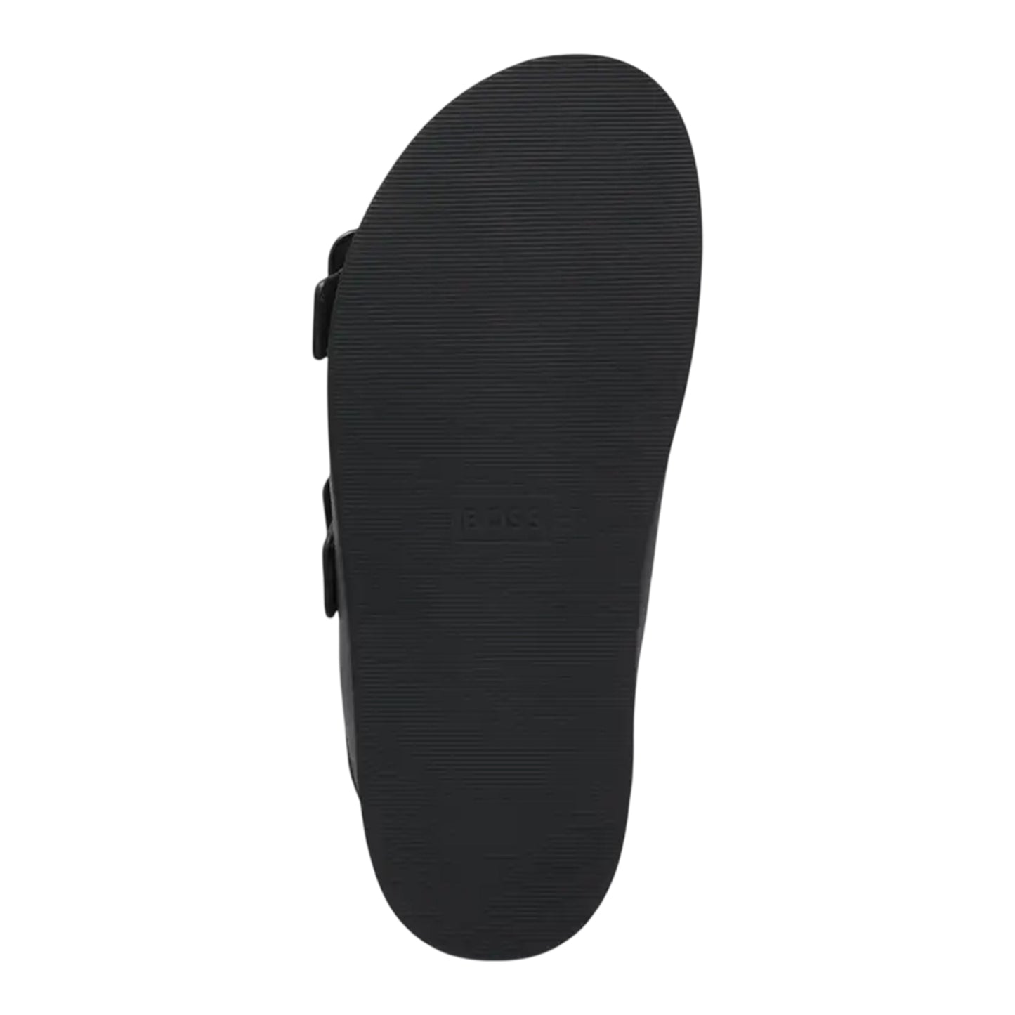 Black - Pack Shot - Boss Womens-Ladies Vcbk Cowhide Leather Double Buckle Flat Slide