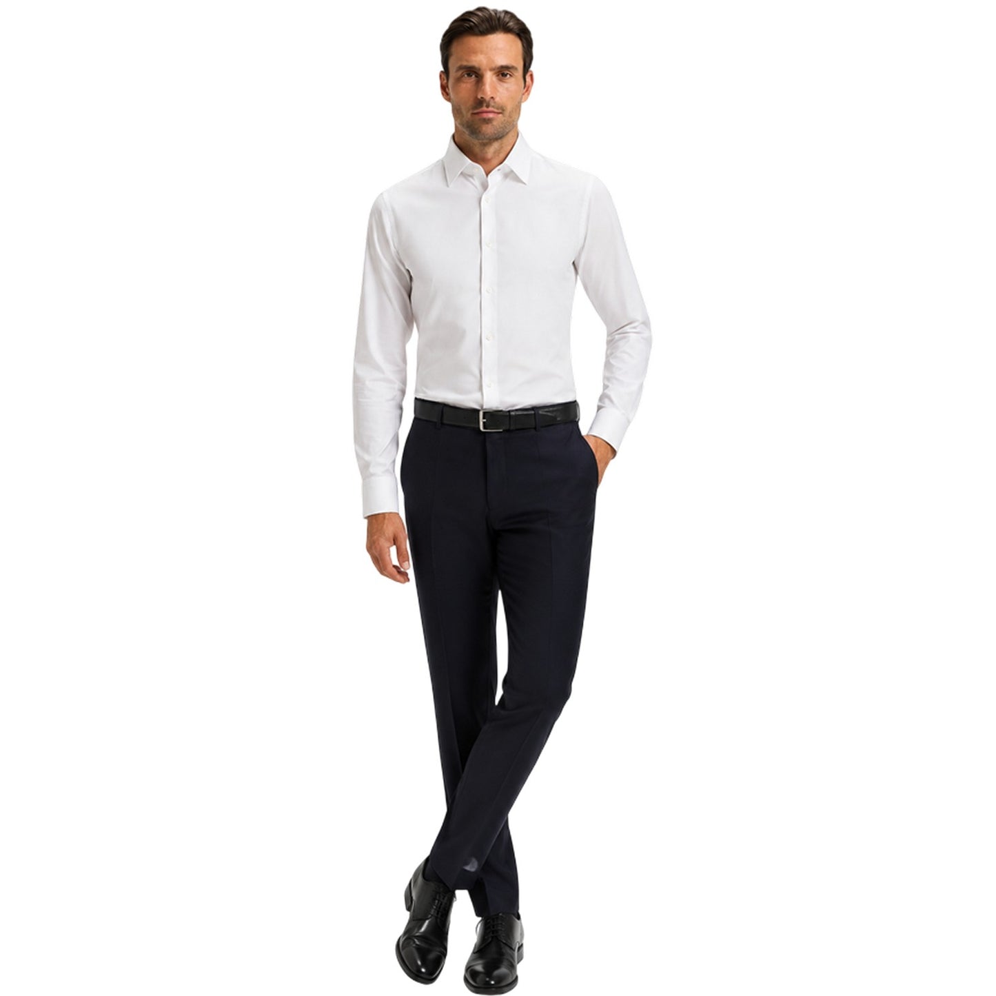 White - Lifestyle - Boss Mens Joe Point Collar Shirt