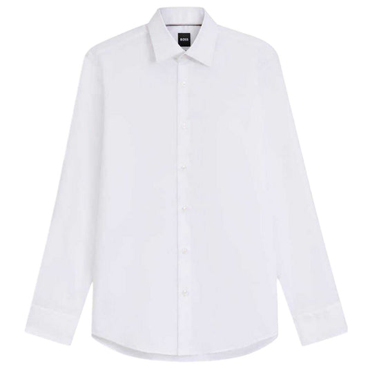 White - Front - Boss Mens Joe Point Collar Shirt