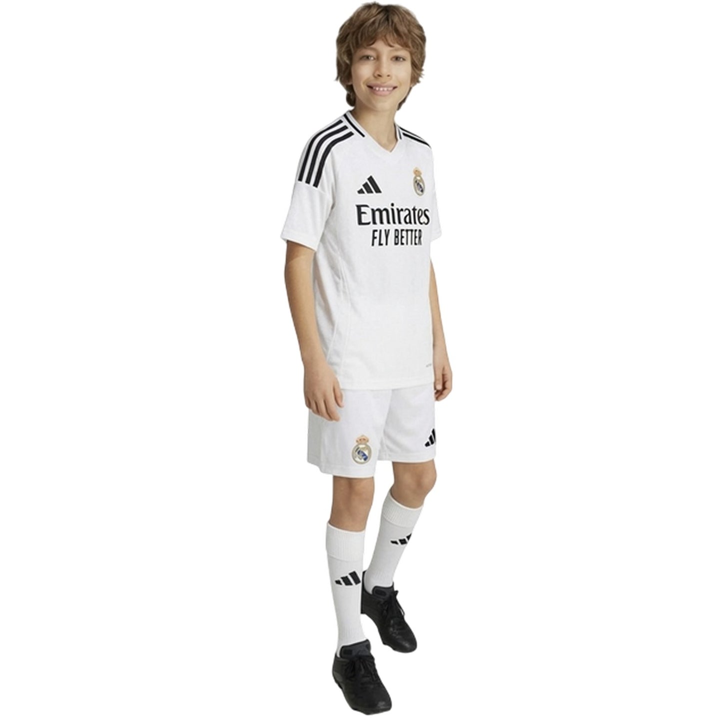 White - Pack Shot - Adidas Childrens-Kids Real Madrid CF Home Shirt