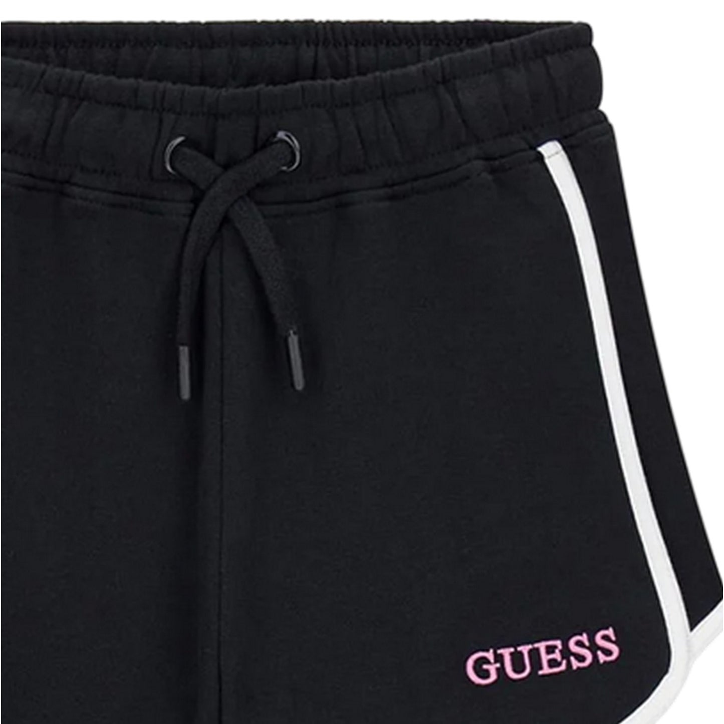 Jet Black - Side - Guess Childrens-Kids Logo Sweat Shorts