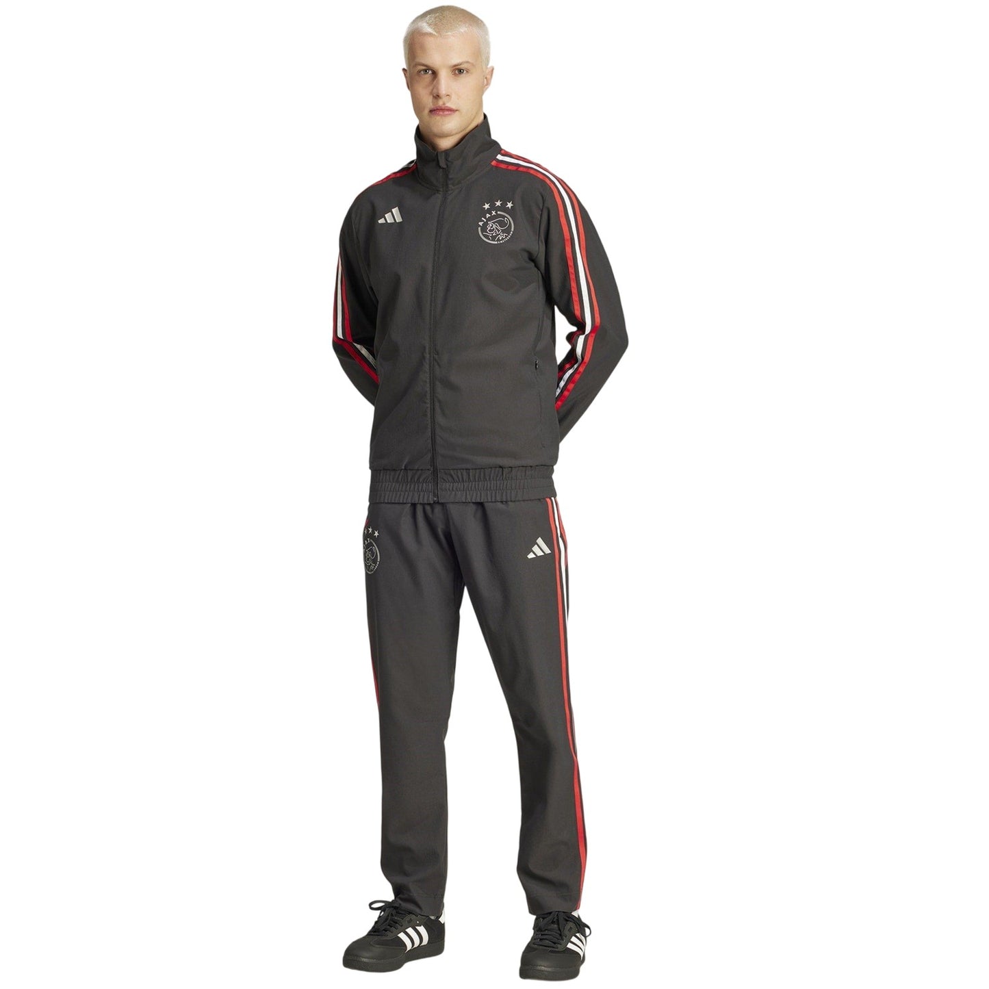 Black-Red-White - Pack Shot - Adidas Mens Ajax Amsterdam Tracksuit Bottoms