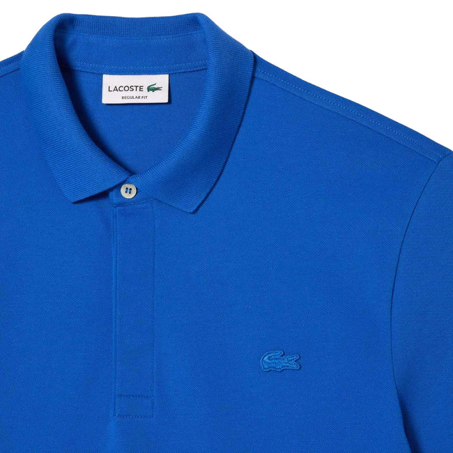 Blue - Back - Lacoste Mens Paris Piqué Stretch Regular Polo Shirt