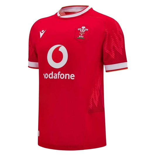 Red-White - Front - Wales RU Mens 2024-25 Home Shirt