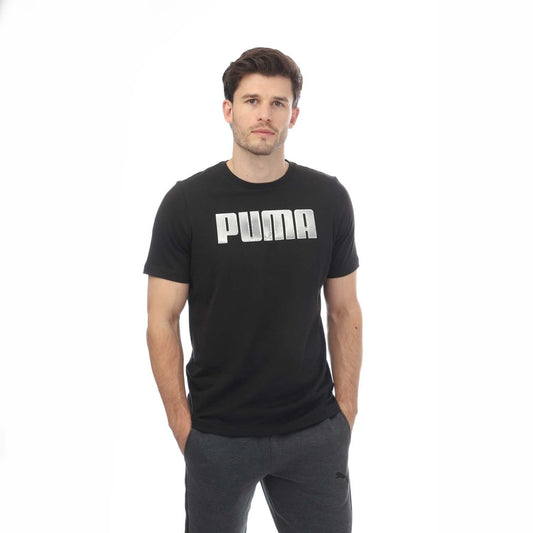 Black - Front - Puma Mens Sportstyle Logo T-Shirt