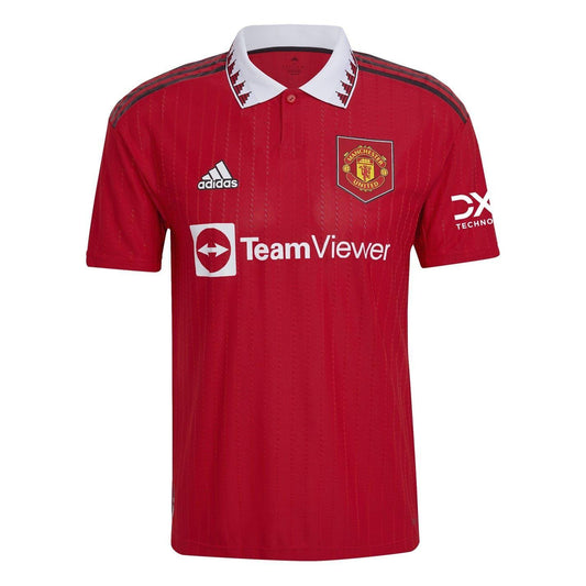 Red - Front - Adidas Mens 2022-23 Manchester United FC Home Shirt