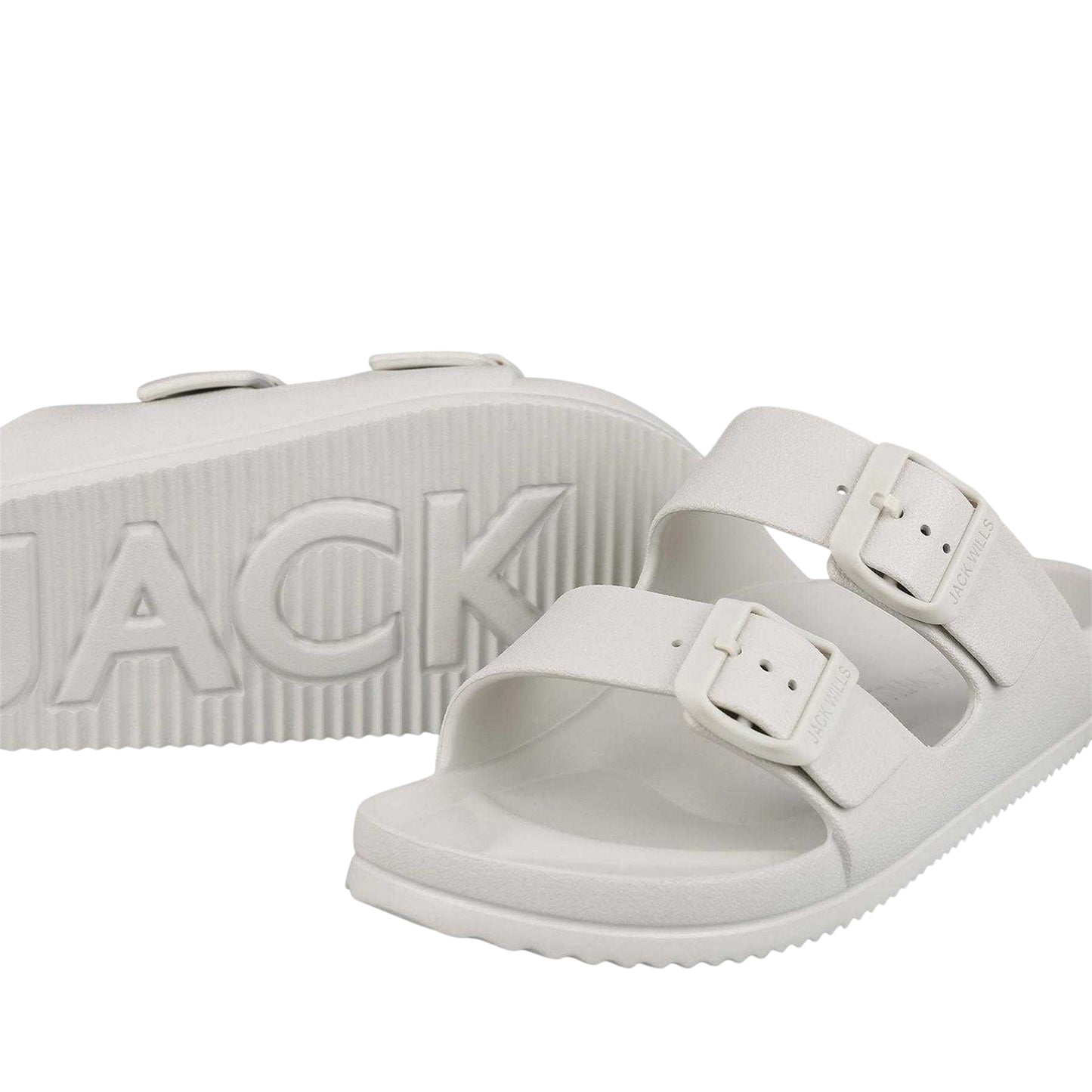 Onyx White - Lifestyle - Jack Wills Womens-Ladies Double Buckle Sandals