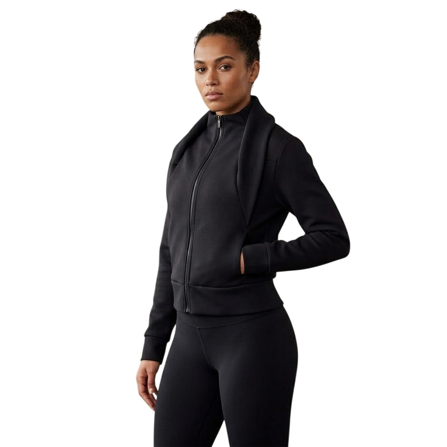 Black - Side - Puma Womens-Ladies Yoga Performance Jacket