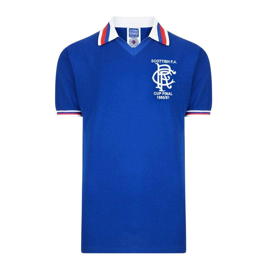 Blue - Front - Rangers FC Mens 1981 Home Shirt