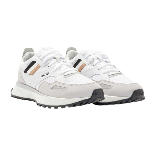 White - Front - Boss Mens Jonah Running Trainers