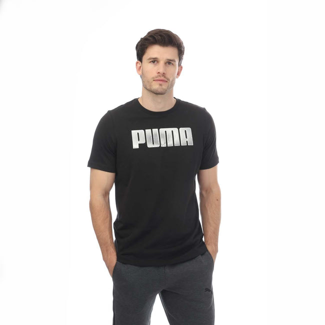 Black - Front - Puma Mens Sportstyle Logo T-Shirt