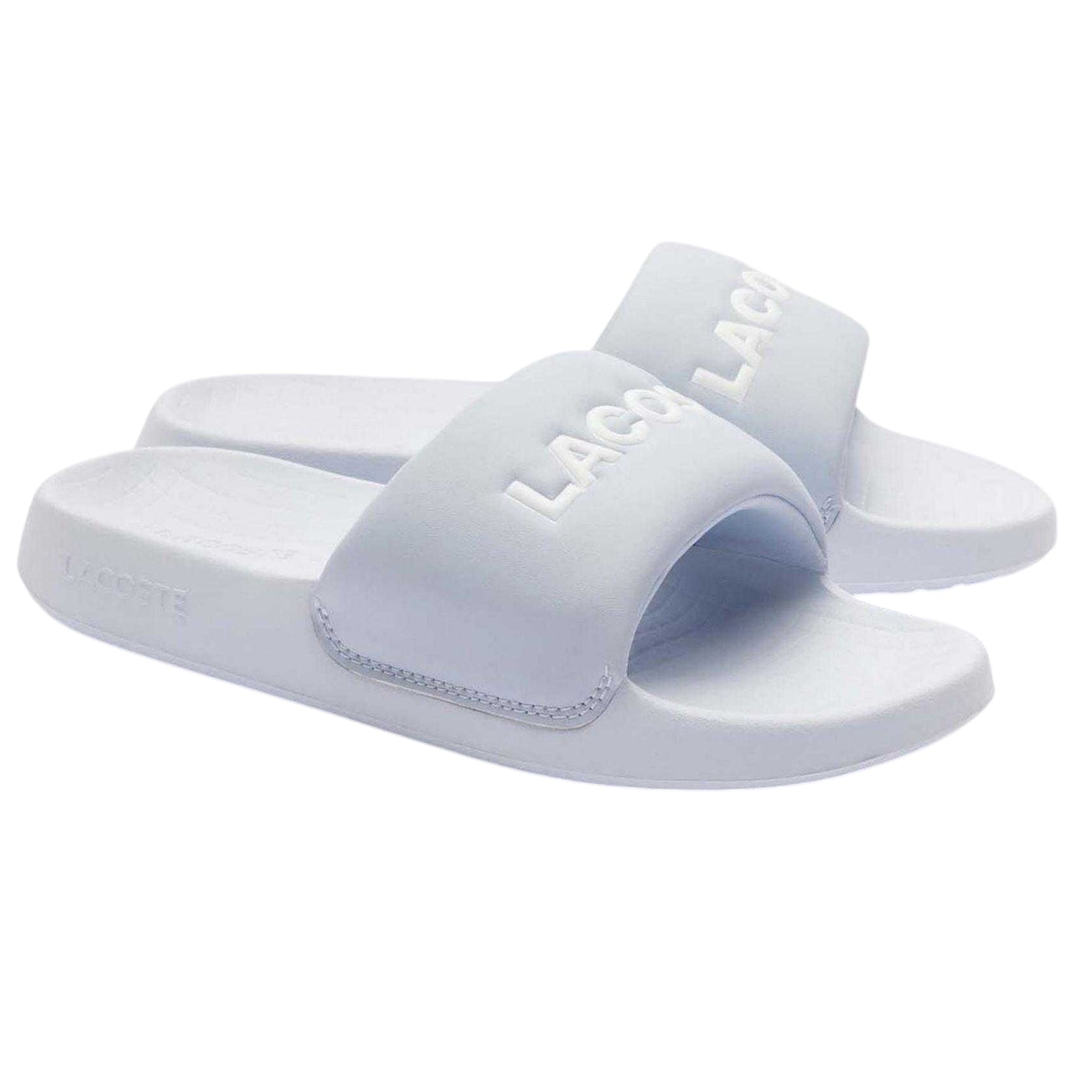 Blue - Lifestyle - Lacoste Womens-Ladies Serve 1.0 Padded Strap Flat Sliders