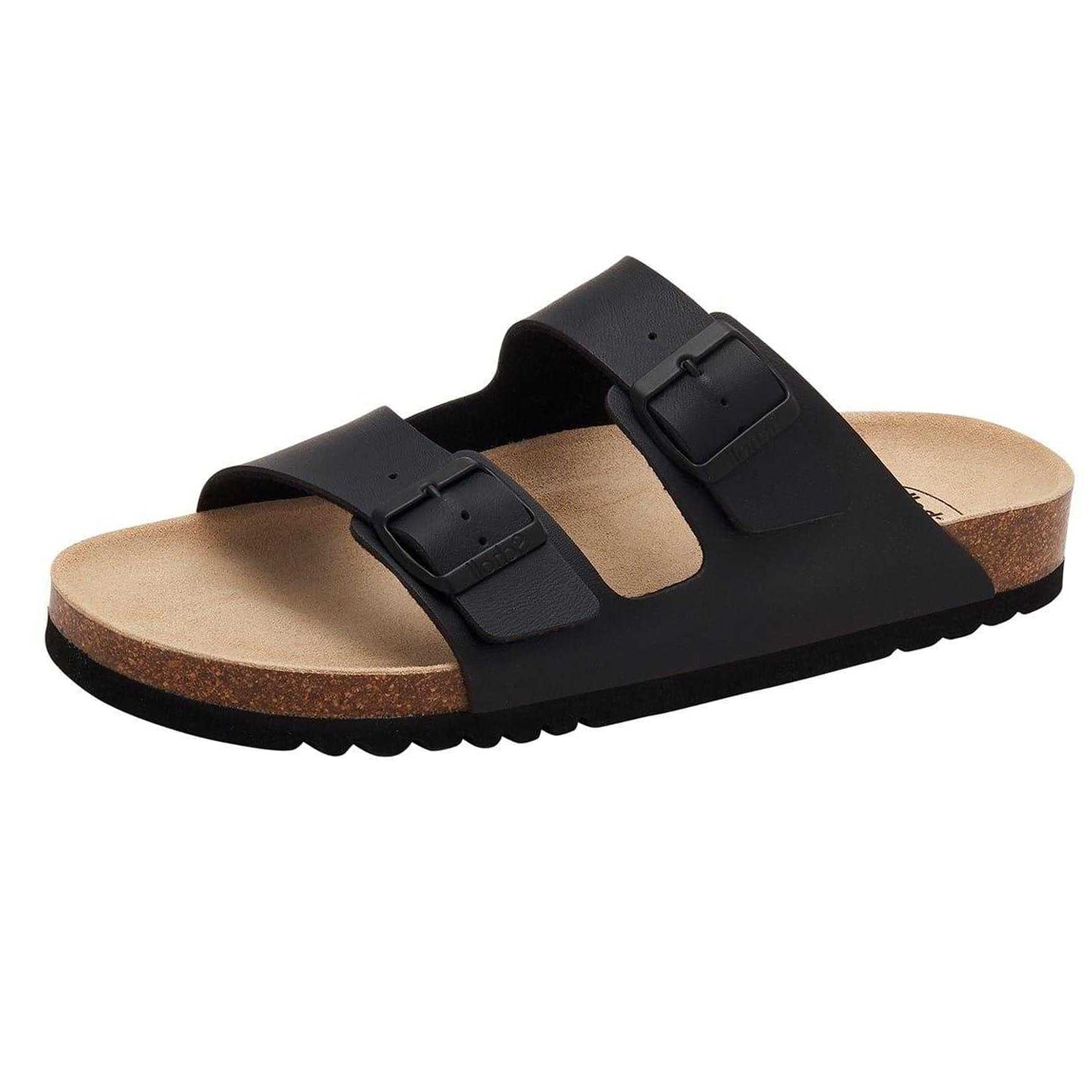 Black - Back - Scholl Womens-Ladies Andrea Leather Flatform Sandals