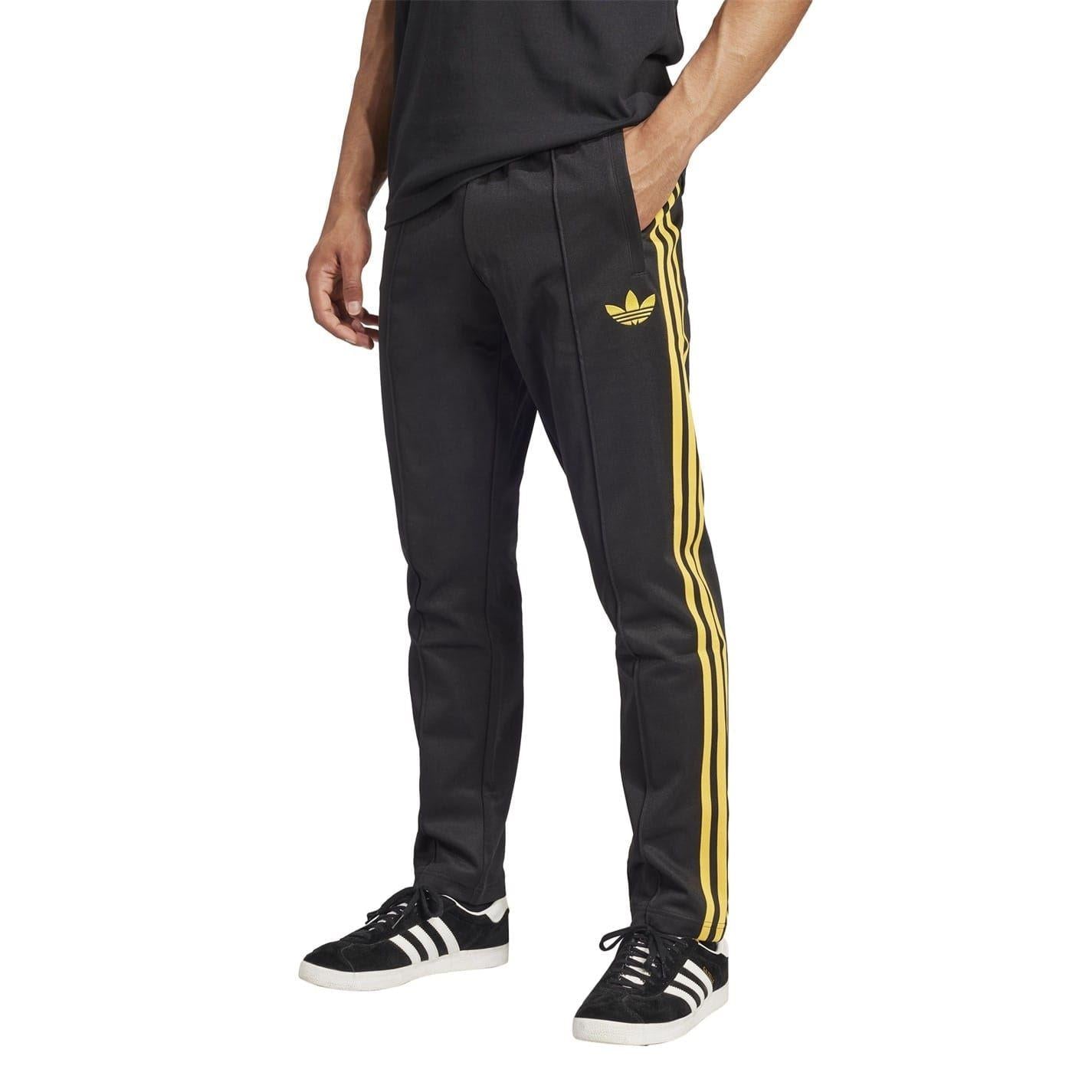 Black - Pack Shot - Adidas Mens Jude Bellingham Elasticated 3 Stripes Slim Tracksuit Bottoms