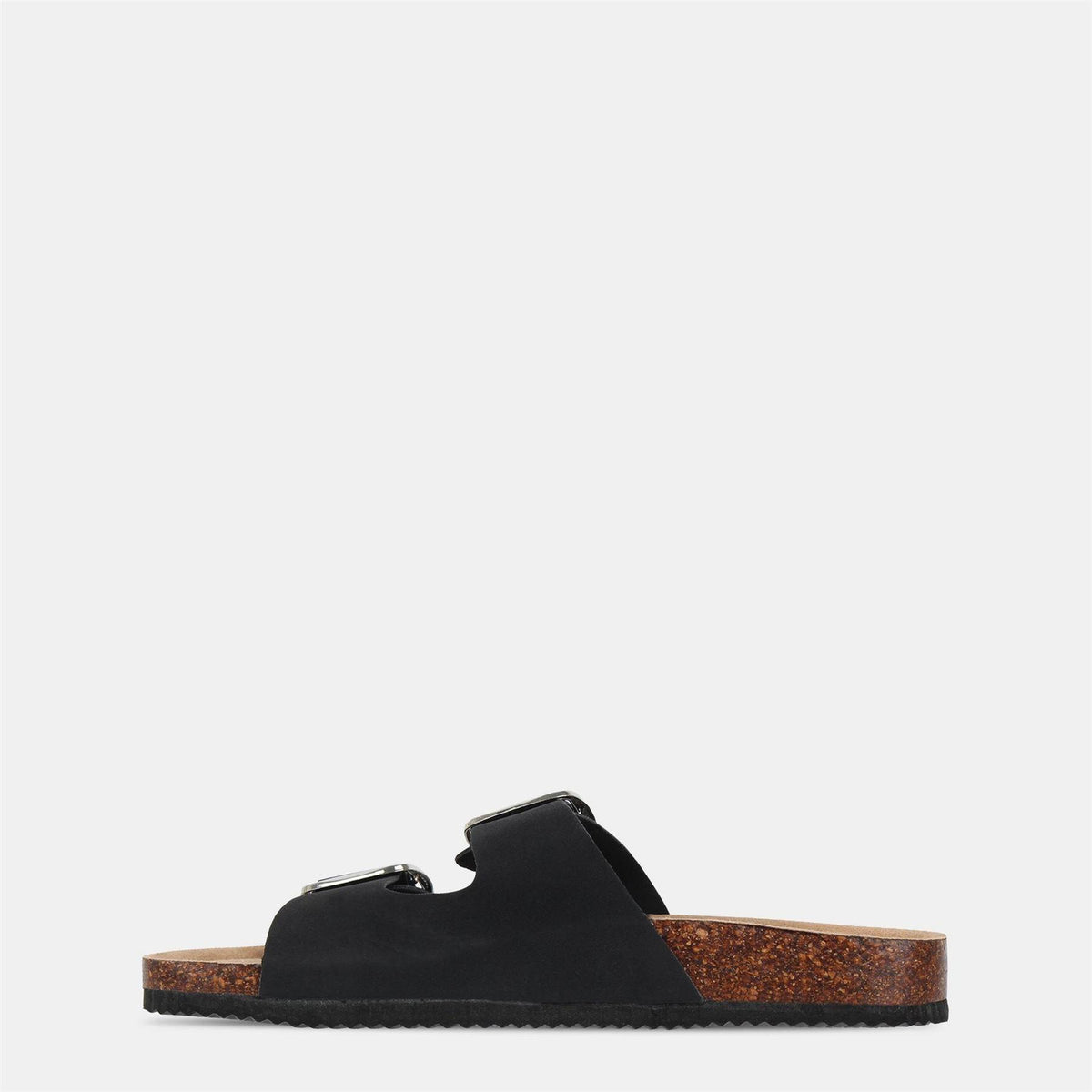 Black - Close up - Miso Womens-Ladies Birki Flatform Slides