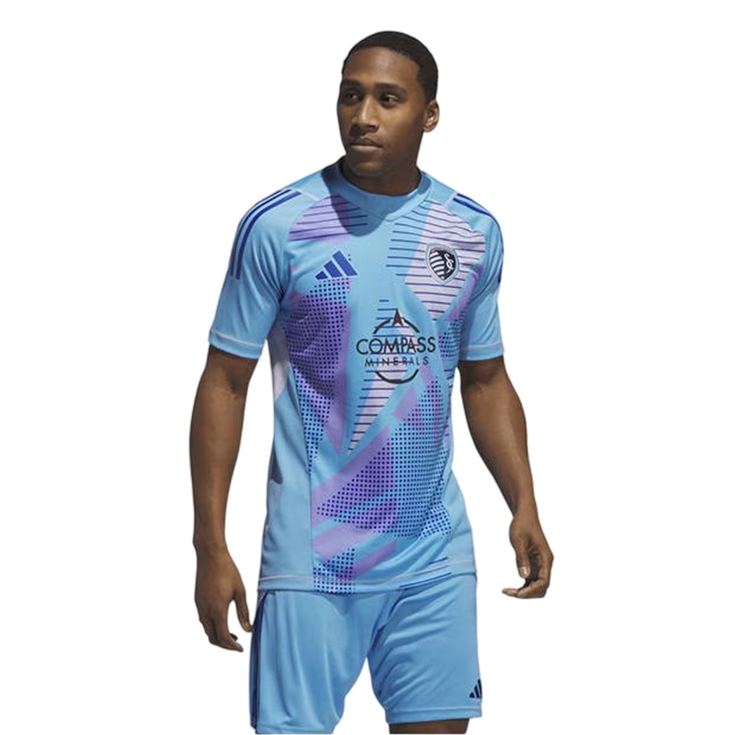 Blue - Side - Adidas Mens Tiro 24 Stripe Shorts