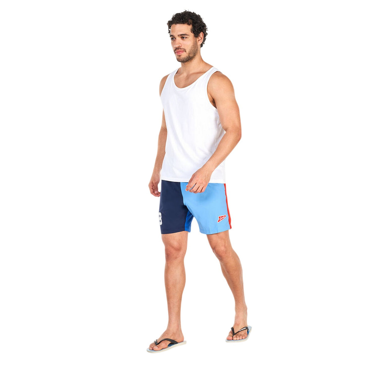 Peacoat - Side - Speedo Mens Redondo Edge Volley Colour Block Swim Shorts