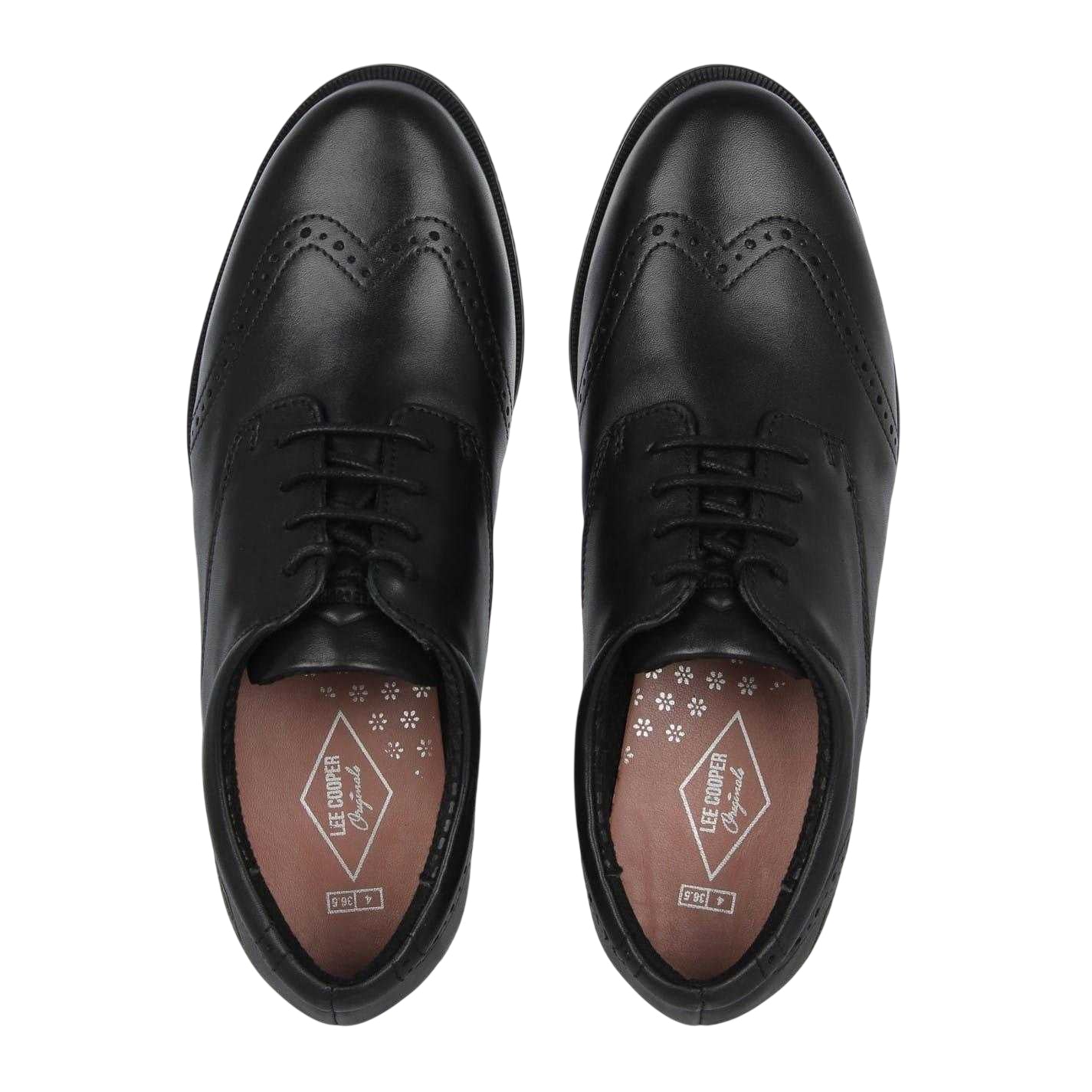 Black - Lifestyle - Lee Cooper Girls Isabella Leather Brogues