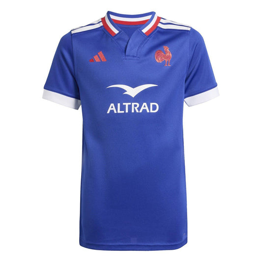 Light Blue - Front - France Childrens-Kids Rugby Jersey