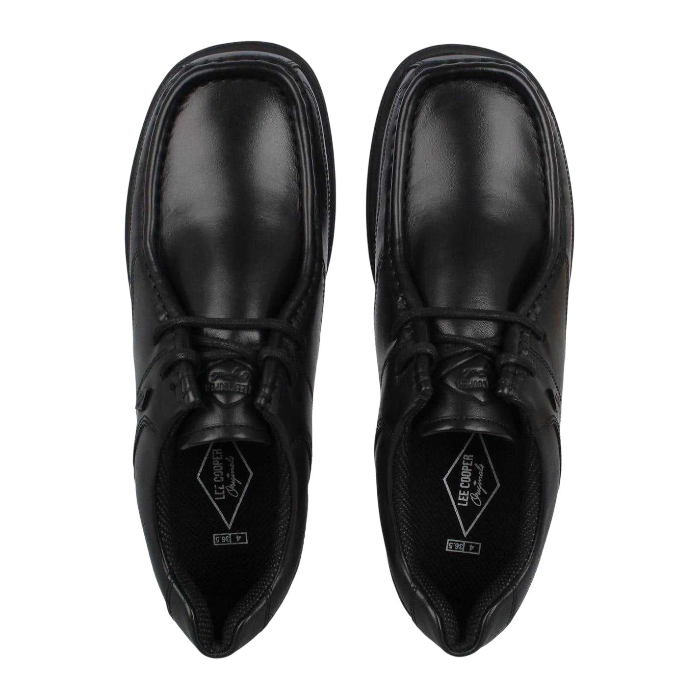 Black - Lifestyle - Lee Cooper Childrens-Kids Waltham Leather School Shoes