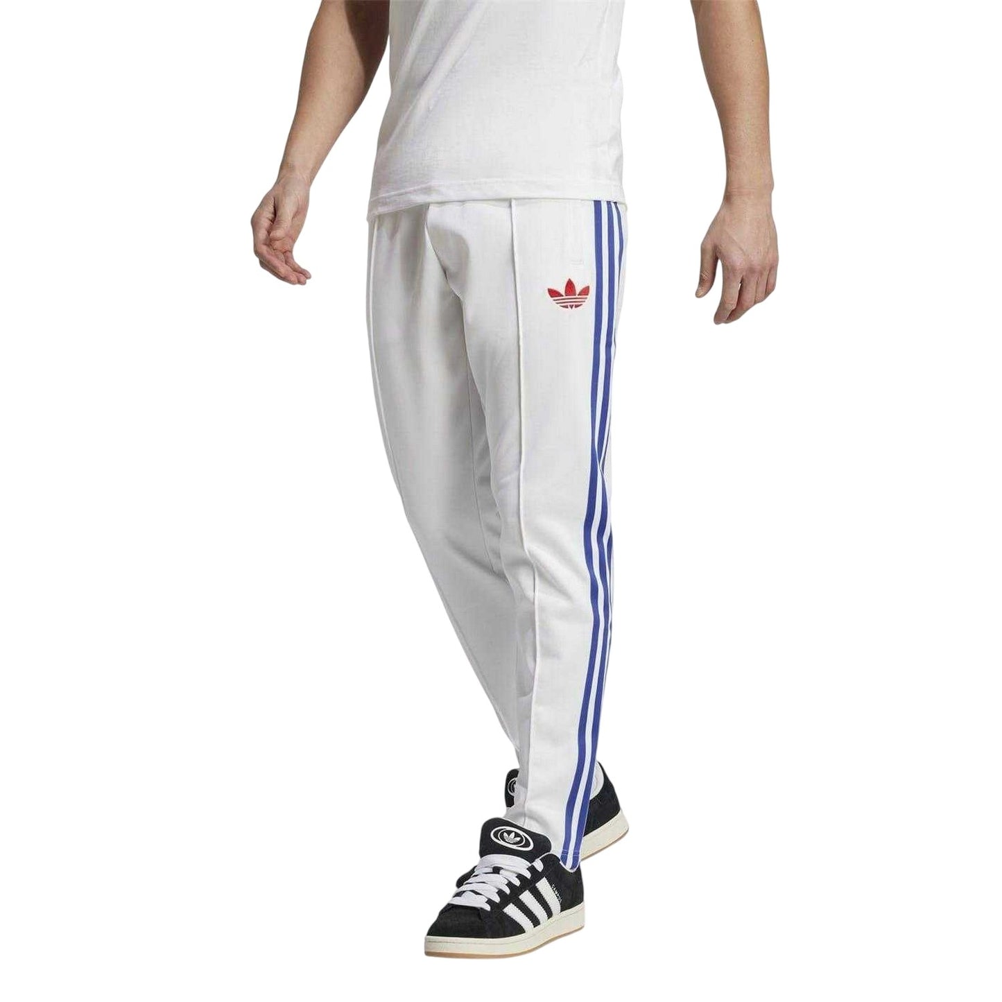 White - Pack Shot - Adidas Mens Jude Bellingham 3 Stripes Tracksuit Bottoms