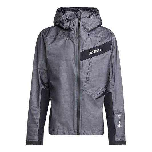 Carbon - Front - Adidas Mens Terrex Textured Hooded Jacket