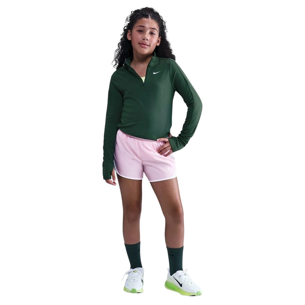 Fir - Side - Nike Girls Dri-FIT Half Zip Long-Sleeved Top
