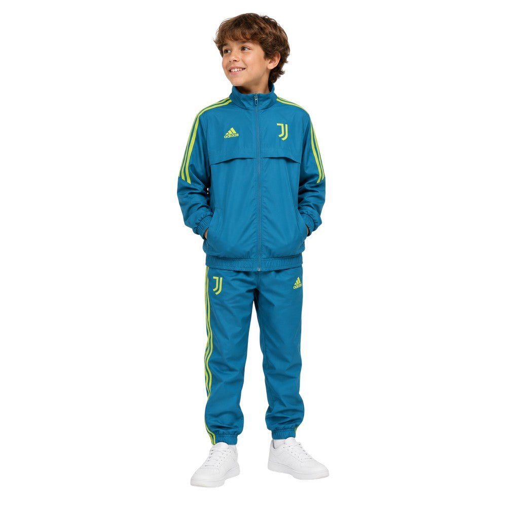 Blue - Side - Adidas Childrens-Kids Condivo 22 Presentation Juventus FC Track Top