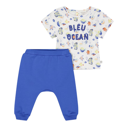 Blue-White - Front - Carrement Beau Baby Boys Co-ord Set