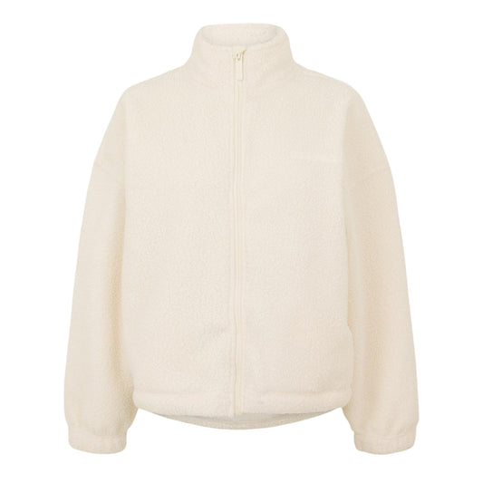 Cream - Front - USA Pro Womens-Ladies Plain Full Zip Relaxed Fit Jacket