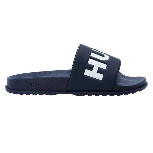 Dark Blue - Front - Hugo Mens Match It Rubber Flat Slides