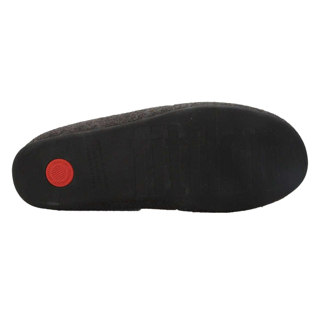 Black - Pack Shot - FitFlop Womens-Ladies Chrissie II Haus e01 Felt Slippers