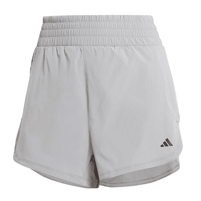 Grey - Front - Adidas Womens-Ladies Lux Stretch Woven Zip Pocket Sweat Shorts