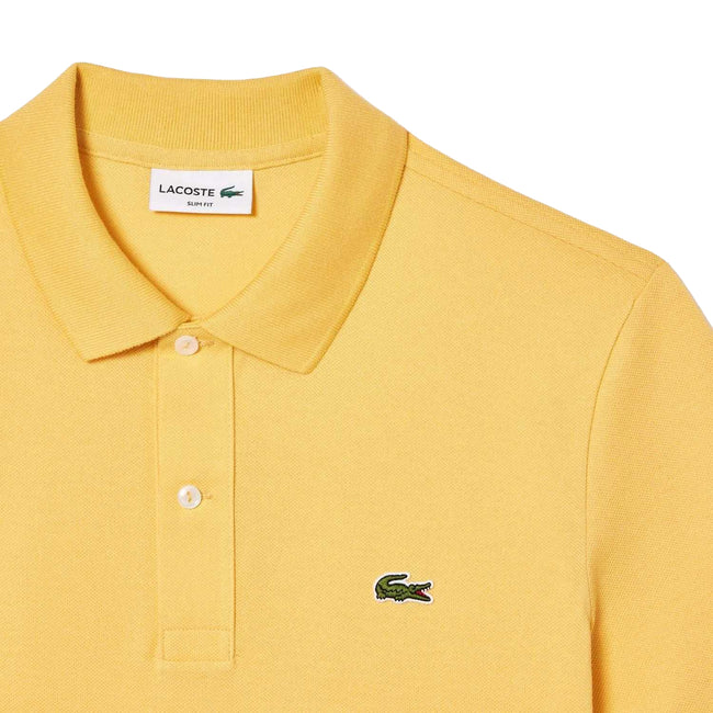 Yellow - Back - Lacoste Mens Pique Slim Polo Shirt