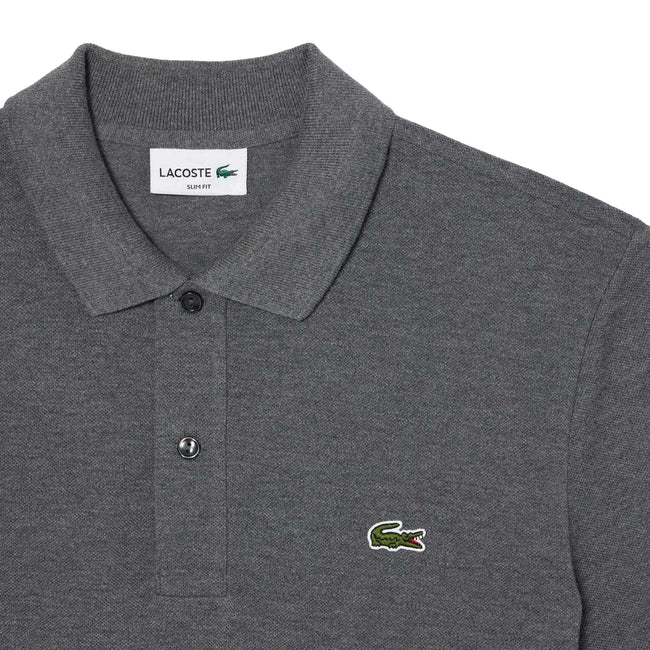 Grey - Back - Lacoste Mens Pique Slim Polo Shirt